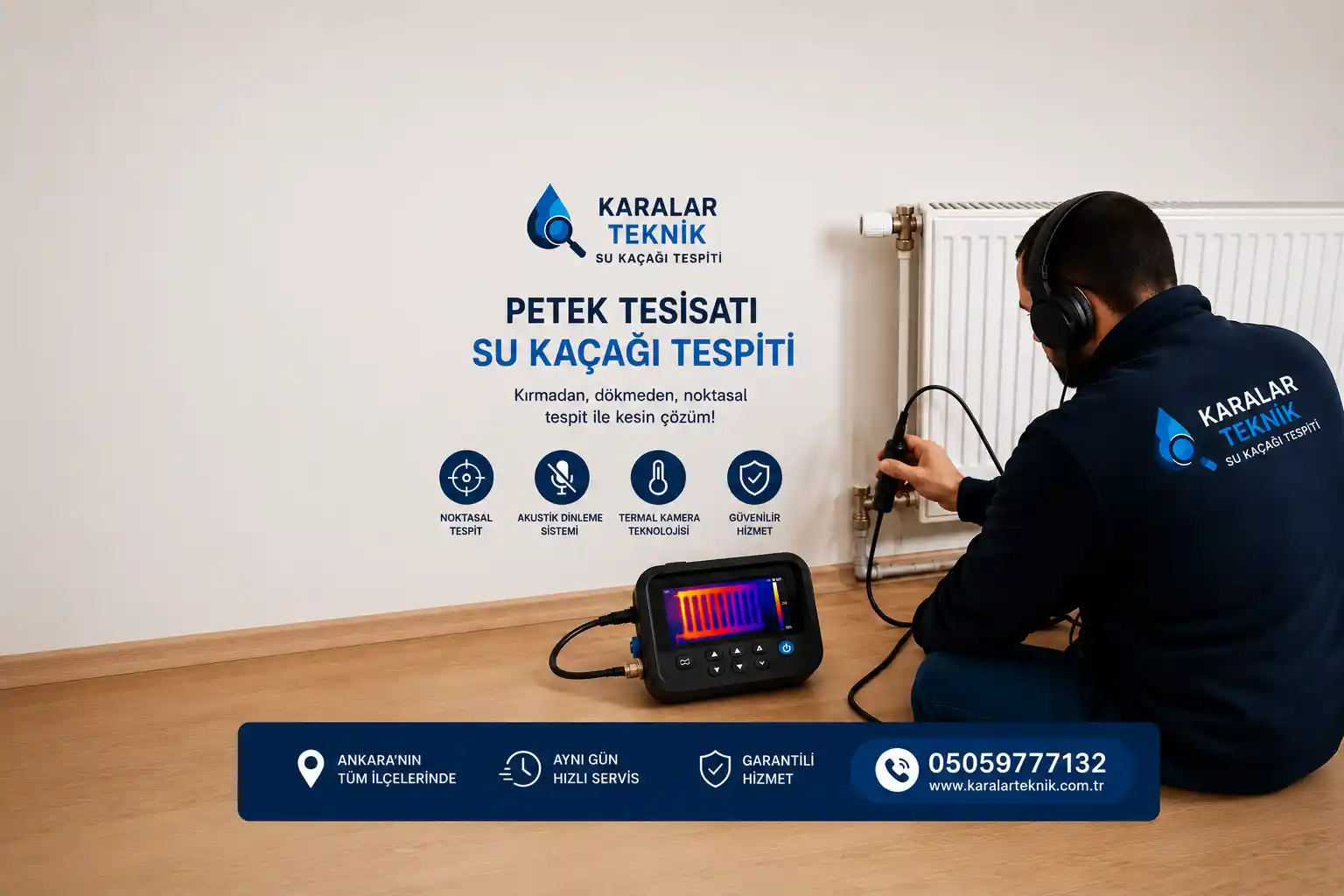 Ankara’da Petek Tesisatı Su Kaçağı Tespiti